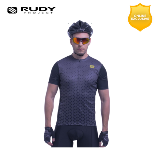 Rudy Project Mens Road Cycling Jersey in Charcoal – Black Model 2