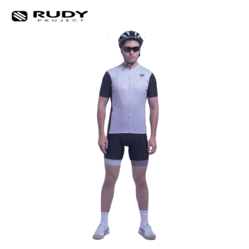 Rudy Project Mens Road Cycling Jersey in Beige – Black Model 2